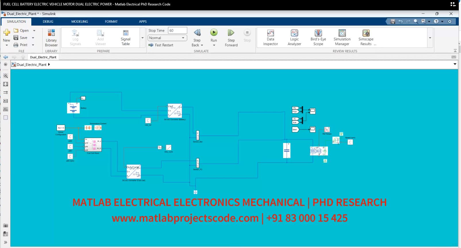 FUEL CELL BATTERY ELECTRIC VEHICLE MOTOR DUAL ELECTRIC POWER - Matlab Electrical PhD Research Code